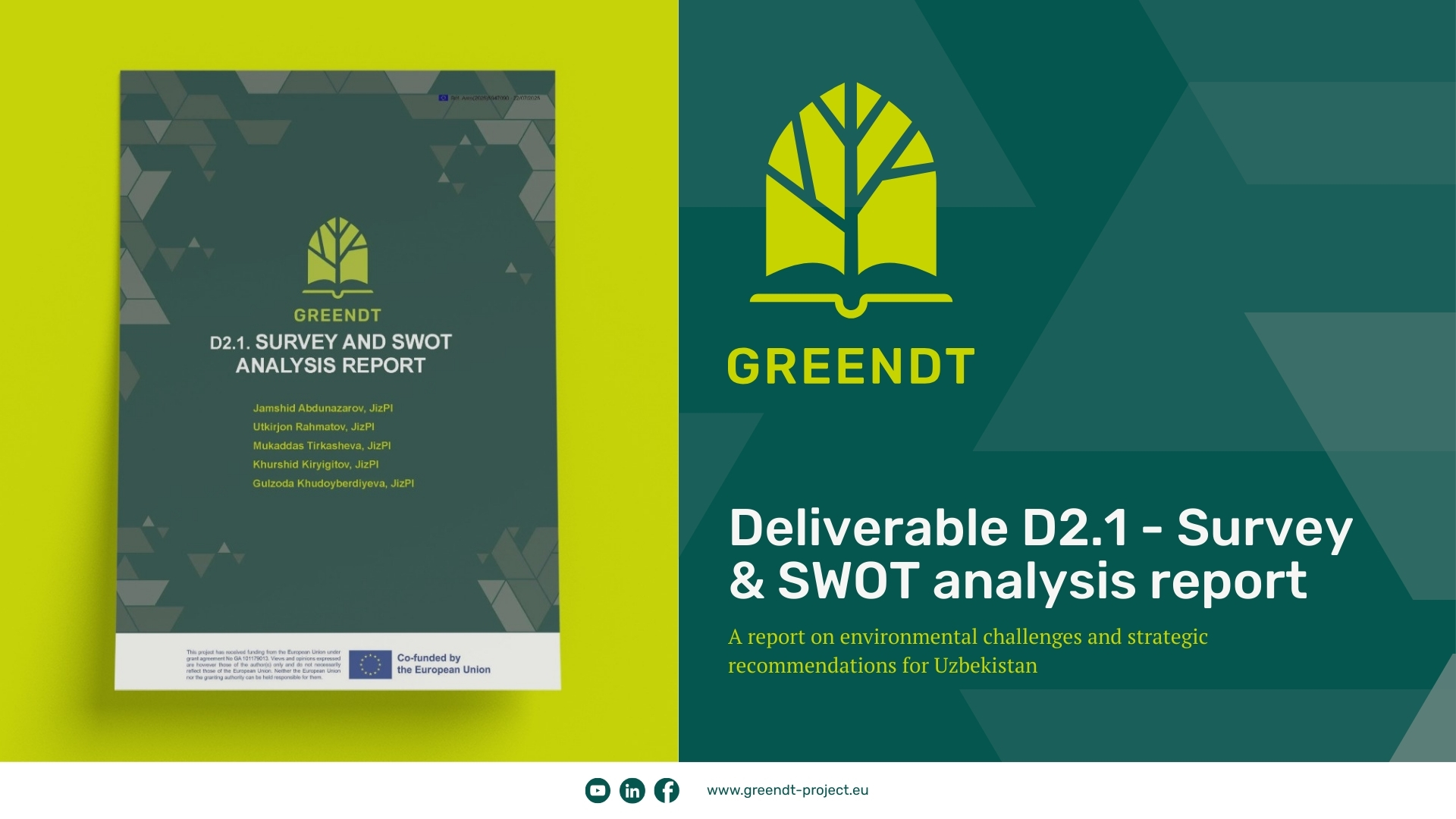 GREENDT releases Deliverable D2.1: A report on environmental challenges and strategic recommendations for Uzbekistan